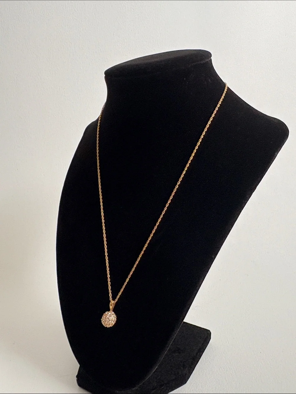 Gold Tone Pavé Sphere Pendant Necklace - Women Jewelry